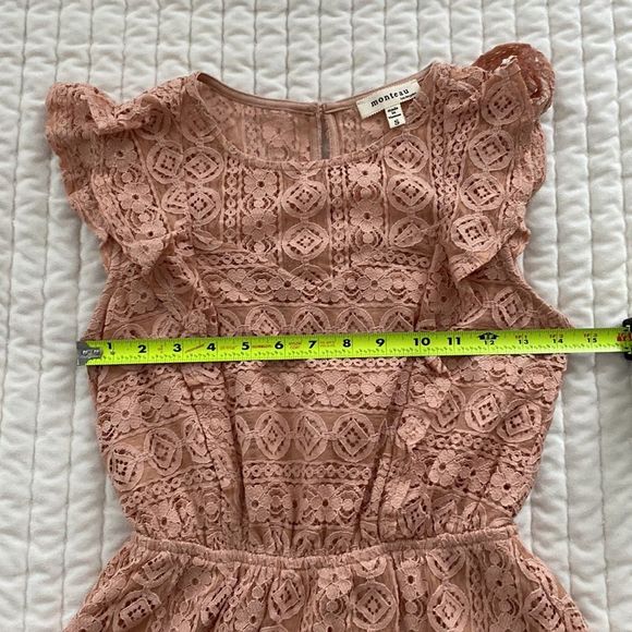 Monteau Mauve Lace Sleeveless Dress Size Small - Picture 10 of 15